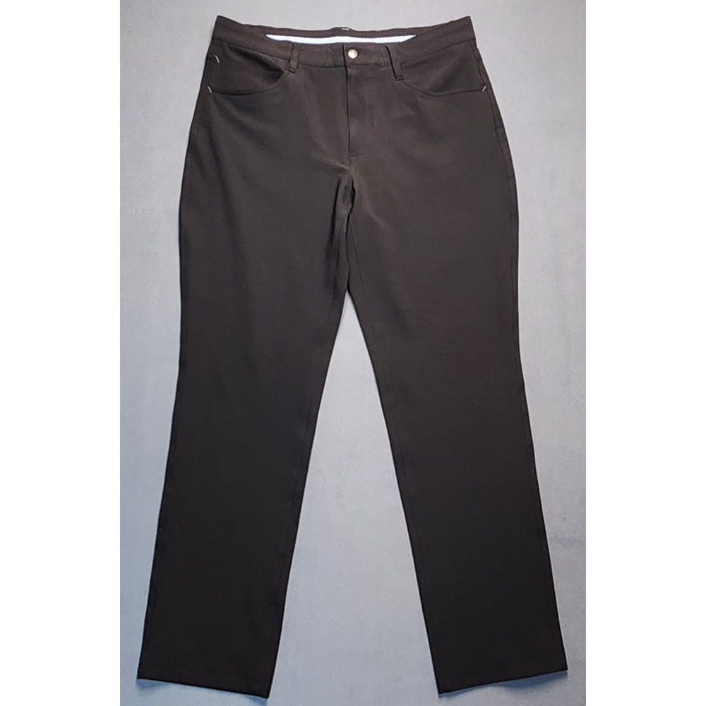 Footjoy Athletic Fit Pants Mens 34x32 Black Golf Stretch Performance Chino